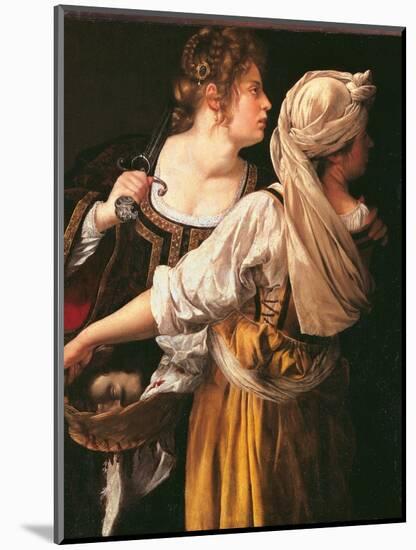 Judith and Her Maidservant (Judith with Holofernes Head)-Artemisia Gentileschi-Mounted Giclee Print