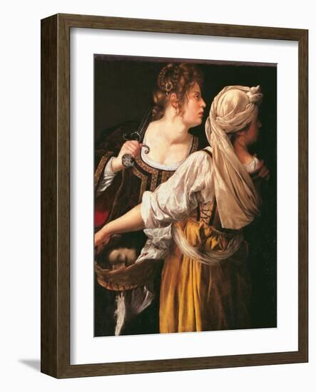 Judith and her Maidservant (Judith with Holofernes head)-Artemisia Gentileschi-Framed Art Print