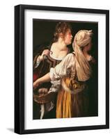 Judith and her Maidservant (Judith with Holofernes head)-Artemisia Gentileschi-Framed Art Print