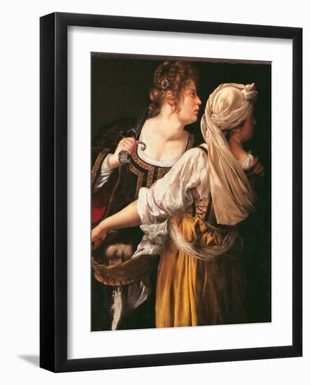 Judith and her Maidservant (Judith with Holofernes head)-Artemisia Gentileschi-Framed Art Print