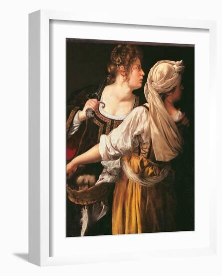 Judith and her Maidservant (Judith with Holofernes head)-Artemisia Gentileschi-Framed Art Print