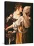 Judith and her Maidservant (Judith with Holofernes head)-Artemisia Gentileschi-Stretched Canvas