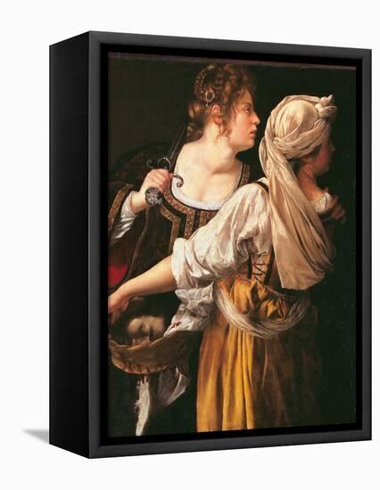 Judith and her Maidservant (Judith with Holofernes head)-Artemisia Gentileschi-Framed Stretched Canvas
