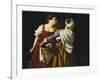 Judith and Her Maidservant with the Head of Holofernes-Orazio Gentileschi-Framed Giclee Print