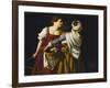 Judith and Her Maidservant with the Head of Holofernes-Orazio Gentileschi-Framed Giclee Print