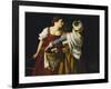 Judith and Her Maidservant with the Head of Holofernes-Orazio Gentileschi-Framed Giclee Print