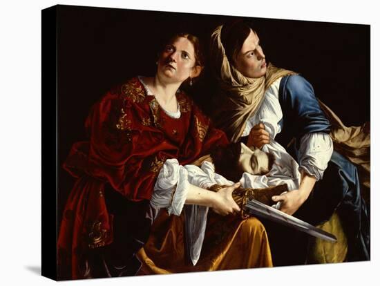 Judith and her Maidservant with the Head of Holofernes-Artemisia Gentileschi-Stretched Canvas