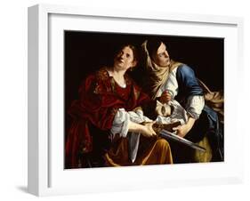 Judith and her Maidservant with the Head of Holofernes-Artemisia Gentileschi-Framed Giclee Print