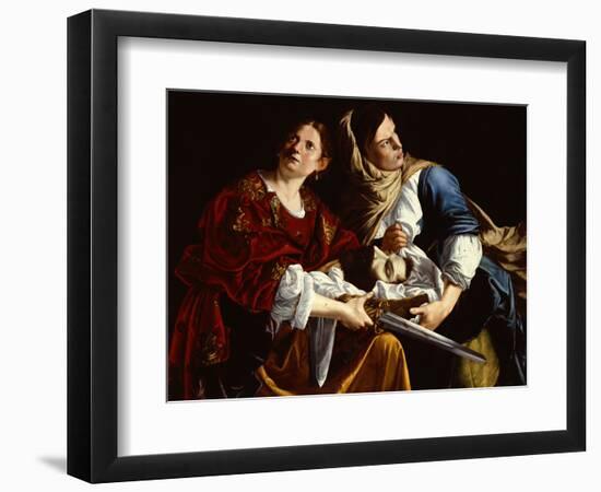 Judith and her Maidservant with the Head of Holofernes-Artemisia Gentileschi-Framed Giclee Print