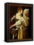 Judith and Her Servant-Artemisia Gentileschi-Framed Stretched Canvas
