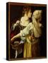 Judith and Her Servant-Artemisia Gentileschi-Stretched Canvas