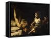 Judith and Holofernes (Judith Kills Holofernes, Assyrian General of Nebuchadnezzar)-Valentin de Boulogne-Framed Stretched Canvas