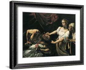 Judith and Holofernes-Caravaggio-Framed Art Print