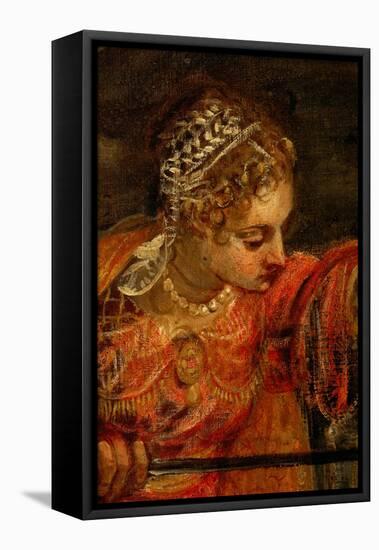 Judith and Holofernes-Jacopo Robusti Tintoretto-Framed Stretched Canvas