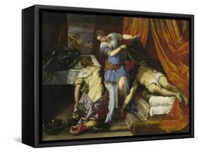 Judith and Holofernes-Jacopo Tintoretto-Framed Stretched Canvas