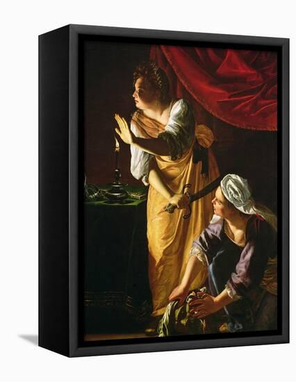 Judith and Maidservant with the Head of Holofernes, c.1625-Artemisia Gentileschi-Framed Stretched Canvas