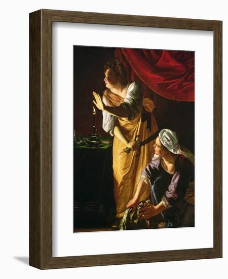 Judith and Maidservant with the Head of Holofernes, c.1625-Artemisia Gentileschi-Framed Premium Giclee Print