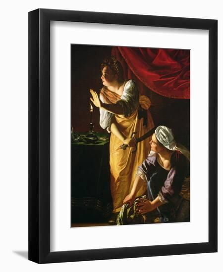 Judith and Maidservant with the Head of Holofernes, c.1625-Artemisia Gentileschi-Framed Premium Giclee Print