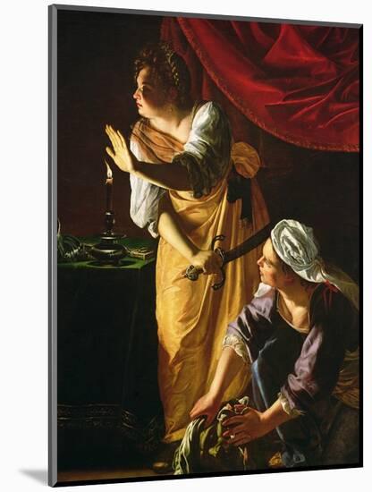 Judith and Maidservant with the Head of Holofernes, c.1625-Artemisia Gentileschi-Mounted Premium Giclee Print