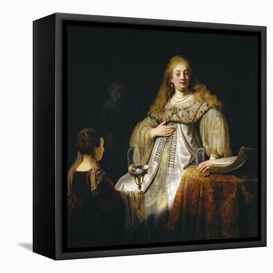 Judith at the Banquet of Holofernes, 1634-Rembrandt van Rijn-Framed Stretched Canvas