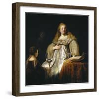 Judith at the Banquet of Holofernes, 1634-Rembrandt van Rijn-Framed Giclee Print