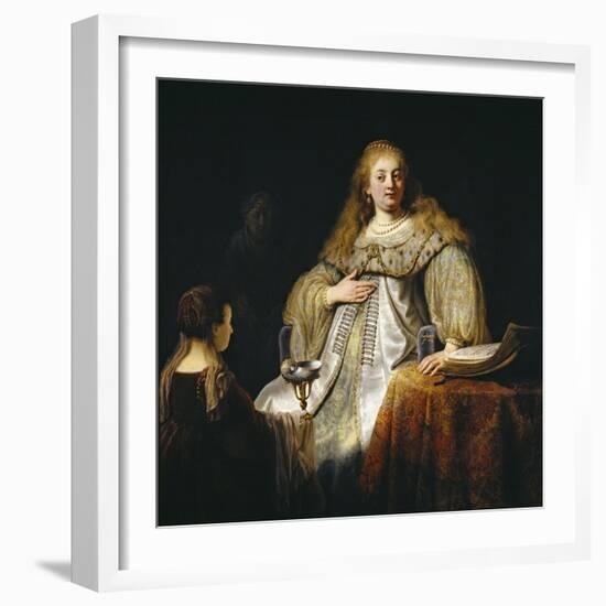 Judith at the Banquet of Holofernes, 1634-Rembrandt van Rijn-Framed Giclee Print