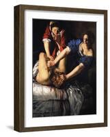 Judith Beheading Holofernes-Artemisia Gentileschi-Framed Premium Giclee Print