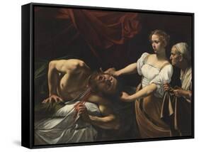 Judith Beheading Holofernes-Caravaggio-Framed Stretched Canvas