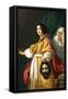 Judith holding head of Holofernes-Cristofano Allori-Framed Stretched Canvas