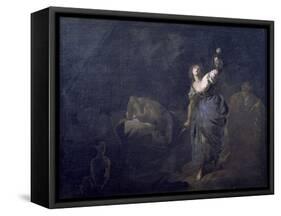 Judith with Head of Holofernesm-Bernardo Cavallino-Framed Stretched Canvas