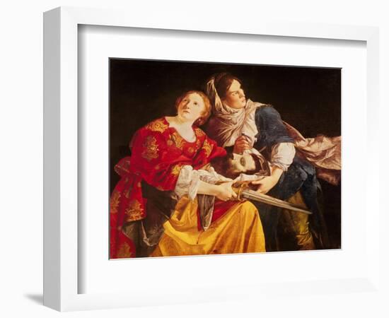 Judith with the Head of Holofernes-Orazio Gentileschi-Framed Premium Giclee Print