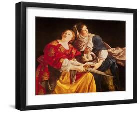 Judith with the Head of Holofernes-Orazio Gentileschi-Framed Giclee Print