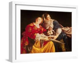 Judith with the Head of Holofernes-Orazio Gentileschi-Framed Giclee Print