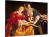 Judith with the Head of Holofernes-Orazio Gentileschi-Stretched Canvas