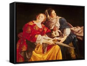 Judith with the Head of Holofernes-Orazio Gentileschi-Framed Stretched Canvas