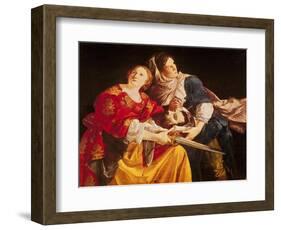 Judith with the Head of Holofernes-Orazio Gentileschi-Framed Giclee Print