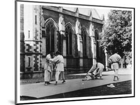 Judo Is Practised in the 'Quad' at Oxford-Henry Grant-Mounted Photographic Print