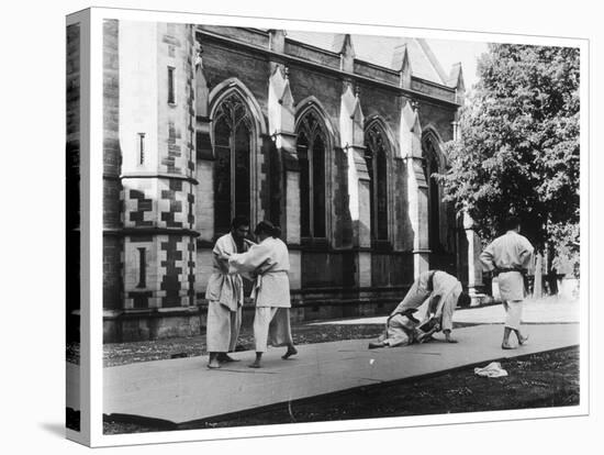 Judo Is Practised in the 'Quad' at Oxford-Henry Grant-Stretched Canvas