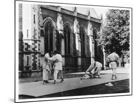 Judo Is Practised in the 'Quad' at Oxford-Henry Grant-Mounted Photographic Print