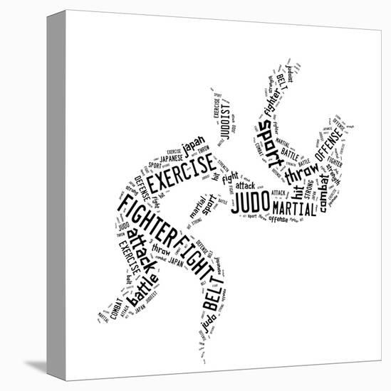 Judo Pictogram On White Background-seiksoon-Stretched Canvas