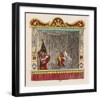 Judy Beats Punch-George Cruikshank-Framed Art Print