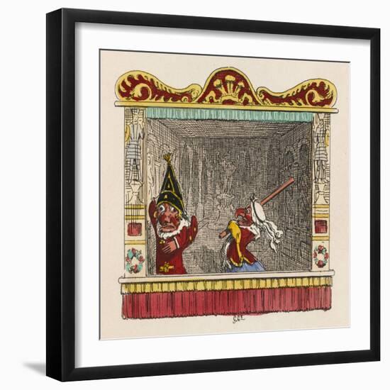 Judy Beats Punch-George Cruikshank-Framed Art Print