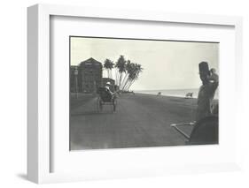 Judy Smith on a Rickshaw Near Galle Face Hotel, Colombo, Ceylon, 1912-English Photographer-Framed Photographic Print