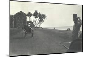 Judy Smith on a Rickshaw Near Galle Face Hotel, Colombo, Ceylon, 1912-English Photographer-Mounted Photographic Print