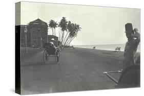 Judy Smith on a Rickshaw Near Galle Face Hotel, Colombo, Ceylon, 1912-English Photographer-Stretched Canvas