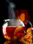 Steaming Red Wine Punch with Pieces of Fruit in Glass Teapot-Jürgen Klemme-Laminated Photographic Print