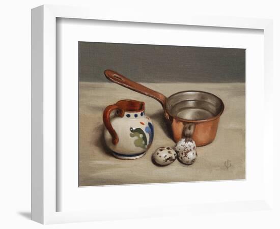 Jug, Copper Pan and Quail Eggs, 2009-James Gillick-Framed Giclee Print