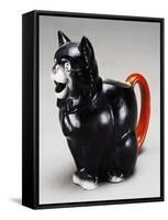 Jug in Shape of Cat, 1920s, Ceramic, England-null-Framed Stretched Canvas