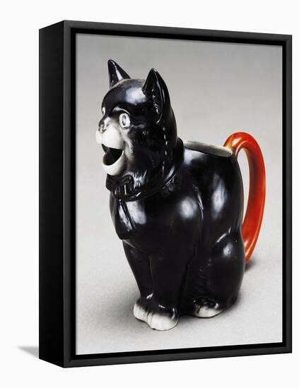 Jug in Shape of Cat, 1920s, Ceramic, England-null-Framed Stretched Canvas
