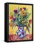 Jug of Spring Flowers on a Yellow Ground-Ann Oram-Framed Stretched Canvas